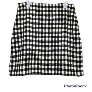 Talbots Petite Wool-blend Black & White Checkered Mini Skirt Sz. 10P